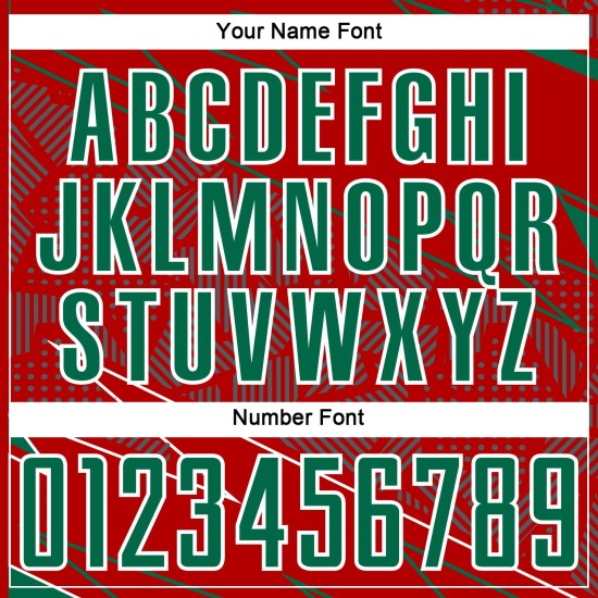 Red Sublimation Soccer Green-White Sports Jersey Lines Uniform Custom Kelly Red Sublimation Soccer Green-White Sports Jersey Lines Uniform Custom Kelly