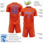 Sports Custom Sublimation Soccer Uniform Lightning Jersey Orange Purple-White Sports Custom Sublimation Soccer Uniform Lightning Jersey Orange Purple-White