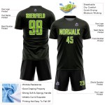 Sports Geometric Jersey Neon Shape Green-White Custom Soccer Uniform Sublimation Black Sports Geometric Jersey Neon Shape Green-White Custom Soccer Uniform Sublimation Black