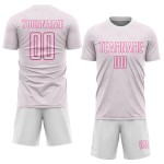 Jersey Soccer Uniform Custom White Shape Geometric Sublimation Sports Pink Jersey Soccer Uniform Custom White Shape Geometric Sublimation Sports Pink