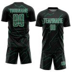 Black Jersey Sports Kelly Soccer Sublimation Custom Green-White Uniform Lightning Black Jersey Sports Kelly Soccer Sublimation Custom Green-White Uniform Lightning
