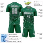 Custom Uniform Jersey Sports Sublimation Soccer Kelly Lines Gray-White Green Custom Uniform Jersey Sports Sublimation Soccer Kelly Lines Gray-White Green