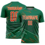 Lines Sublimation Jersey Custom Sports Orange-White Green Soccer Uniform Kelly Lines Sublimation Jersey Custom Sports Orange-White Green Soccer Uniform Kelly