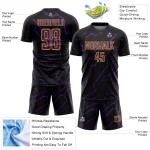 Soccer Purple-Yellow Jersey Uniform Lightning Black Sublimation Custom Sports Soccer Purple-Yellow Jersey Uniform Lightning Black Sublimation Custom Sports